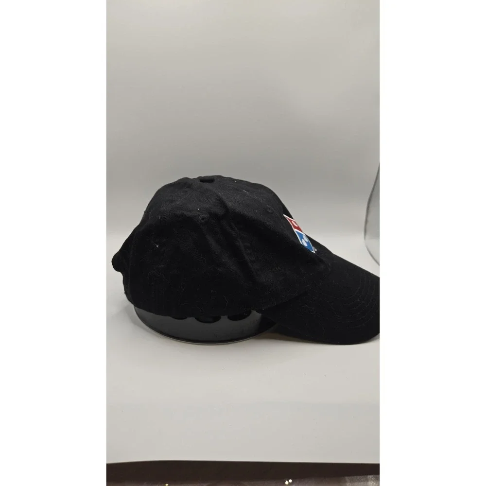 Dominos Pizza Hat Black Adjustable Strapback Cap Restaurant Uniform Hat